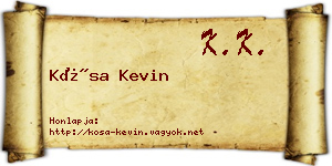 Kósa Kevin névjegykártya