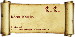 Kósa Kevin névjegykártya